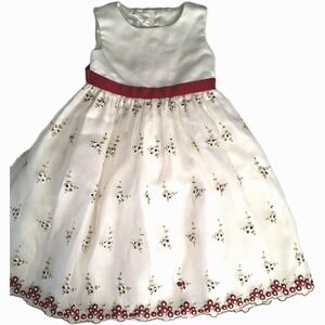 Cinderella Christmas Holiday Formal Ivory Embroidered Floral Girls Dress Size 3T